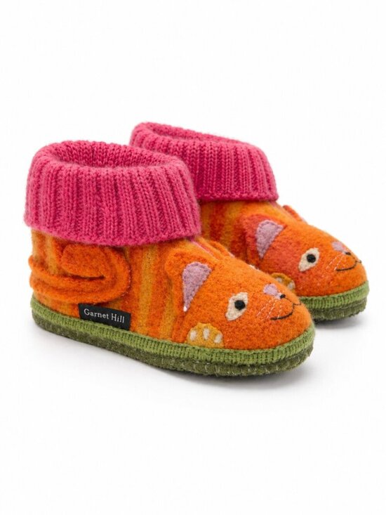 Garnet Hill Other - Kids GARNET HILL Boiled Wool Ginger Cat Slipper Boots Sz 8